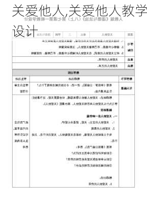 关爱他人,关爱他人教学设计