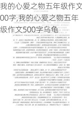 我的心爱之物五年级作文500字,我的心爱之物五年级作文500字乌龟