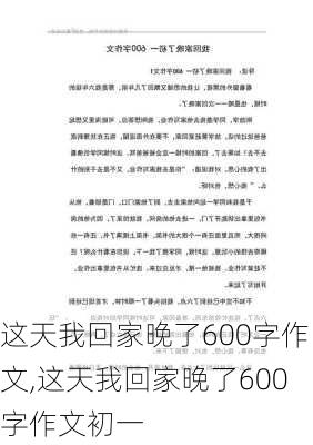 这天我回家晚了600字作文,这天我回家晚了600字作文初一