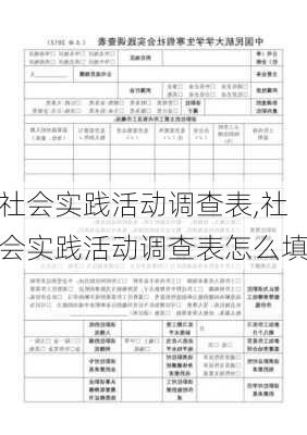 社会实践活动调查表,社会实践活动调查表怎么填