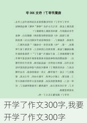 开学了作文300字,我要开学了作文300字