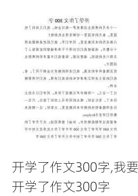 开学了作文300字,我要开学了作文300字