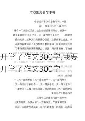 开学了作文300字,我要开学了作文300字