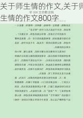 关于师生情的作文,关于师生情的作文800字