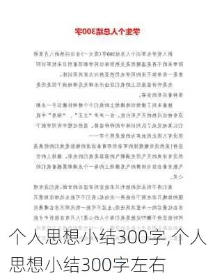 个人思想小结300字,个人思想小结300字左右