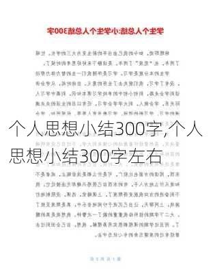 个人思想小结300字,个人思想小结300字左右