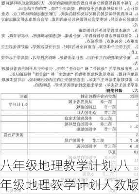 八年级地理教学计划,八年级地理教学计划人教版