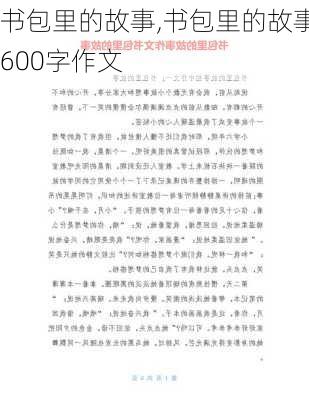 书包里的故事,书包里的故事600字作文