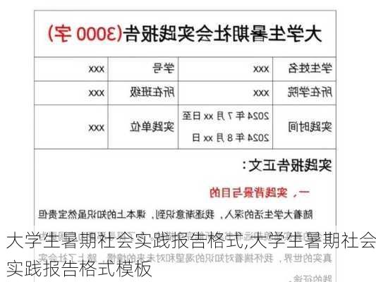 大学生暑期社会实践报告格式,大学生暑期社会实践报告格式模板