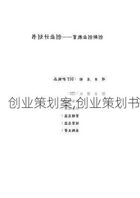 创业策划案,创业策划书