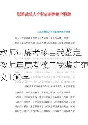 教师年度考核自我鉴定,教师年度考核自我鉴定范文100字