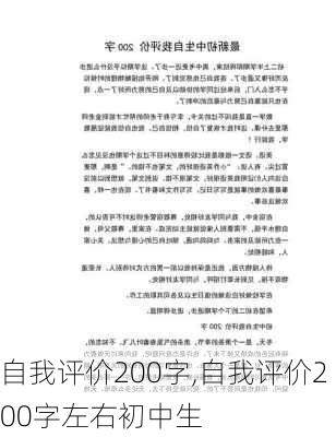 自我评价200字,自我评价200字左右初中生