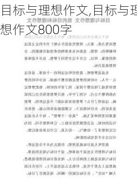 目标与理想作文,目标与理想作文800字