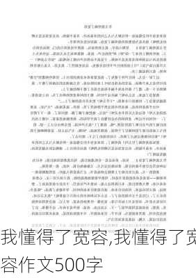 我懂得了宽容,我懂得了宽容作文500字