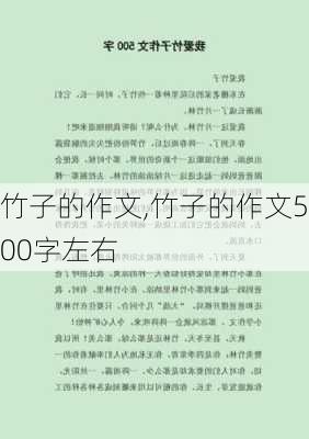 竹子的作文,竹子的作文500字左右