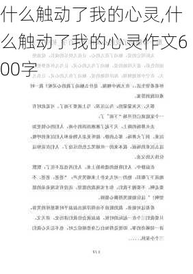 什么触动了我的心灵,什么触动了我的心灵作文600字