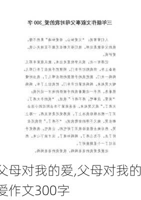 父母对我的爱,父母对我的爱作文300字