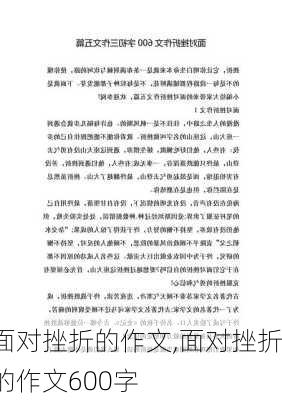 面对挫折的作文,面对挫折的作文600字