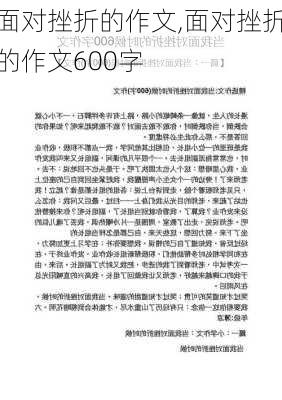 面对挫折的作文,面对挫折的作文600字