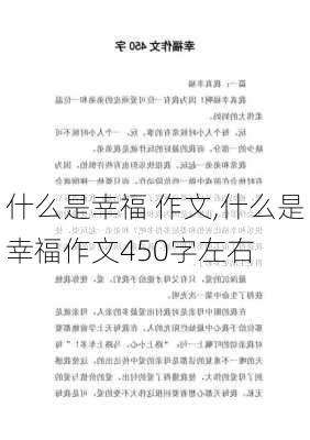 什么是幸福 作文,什么是幸福作文450字左右