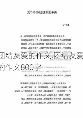 团结友爱的作文,团结友爱的作文800字