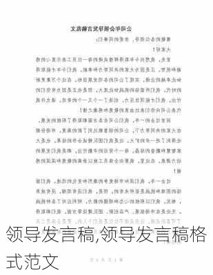 领导发言稿,领导发言稿格式范文