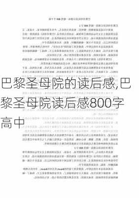 巴黎圣母院的读后感,巴黎圣母院读后感800字高中