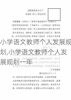 小学语文教师个人发展规划,小学语文教师个人发展规划一年