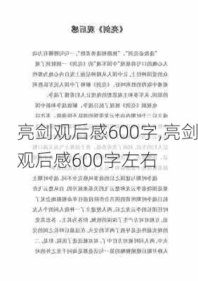 亮剑观后感600字,亮剑观后感600字左右