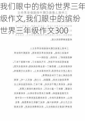 我们眼中的缤纷世界三年级作文,我们眼中的缤纷世界三年级作文300