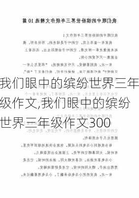 我们眼中的缤纷世界三年级作文,我们眼中的缤纷世界三年级作文300