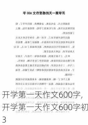 开学第一天作文600字,开学第一天作文600字初3