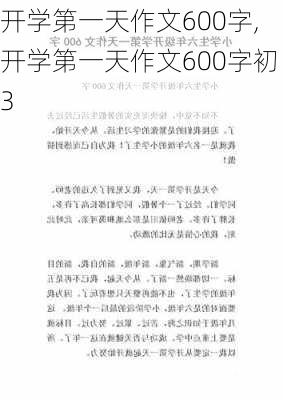 开学第一天作文600字,开学第一天作文600字初3