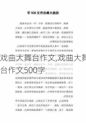 戏曲大舞台作文,戏曲大舞台作文500字