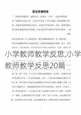 小学教师教学反思,小学教师教学反思20篇