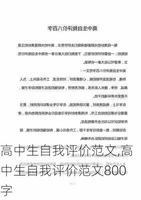 高中生自我评价范文,高中生自我评价范文800字