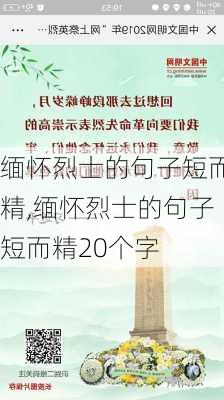 缅怀烈士的句子短而精,缅怀烈士的句子短而精20个字