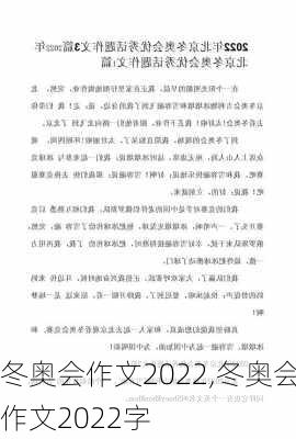 冬奥会作文2022,冬奥会作文2022字