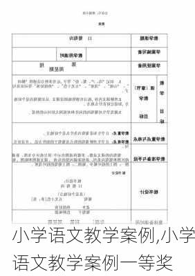 小学语文教学案例,小学语文教学案例一等奖