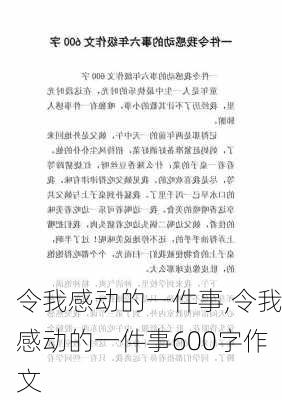 令我感动的一件事,令我感动的一件事600字作文