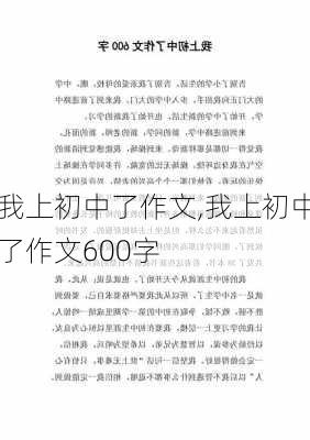 我上初中了作文,我上初中了作文600字