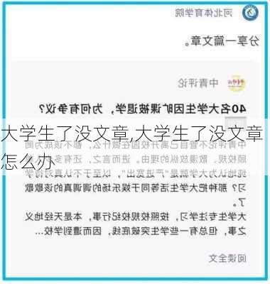 大学生了没文章,大学生了没文章怎么办