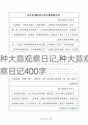 种大蒜观察日记,种大蒜观察日记400字