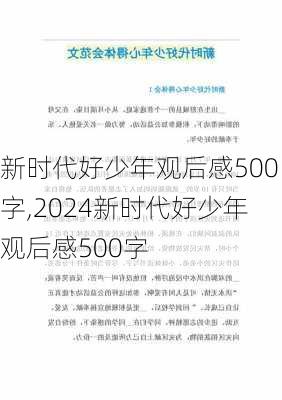 新时代好少年观后感500字,2024新时代好少年观后感500字